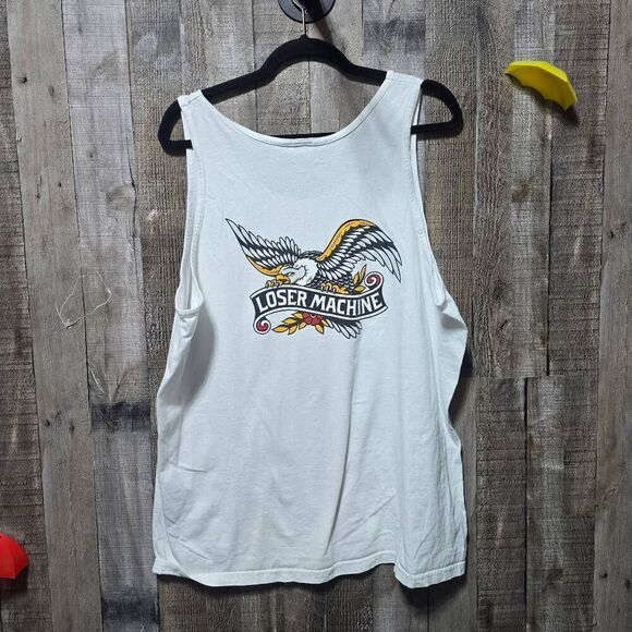 Loser Machine Urban Outfitters White Graphic Eagle Tank Top - Picture 3 of 6
